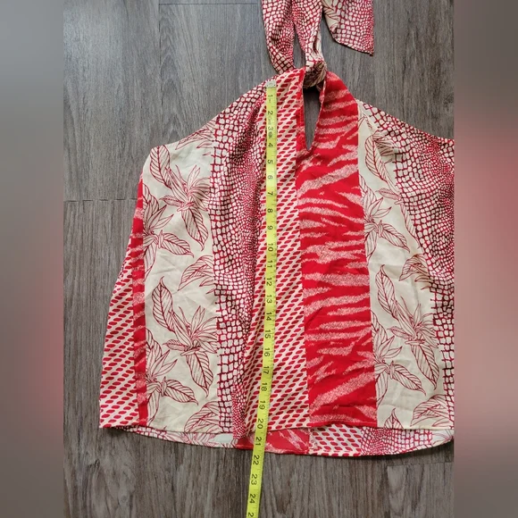NWT Banana Republic Factory Red Sunset Satin Twist Neck Halter Tank Top XL - Picture 14 of 14